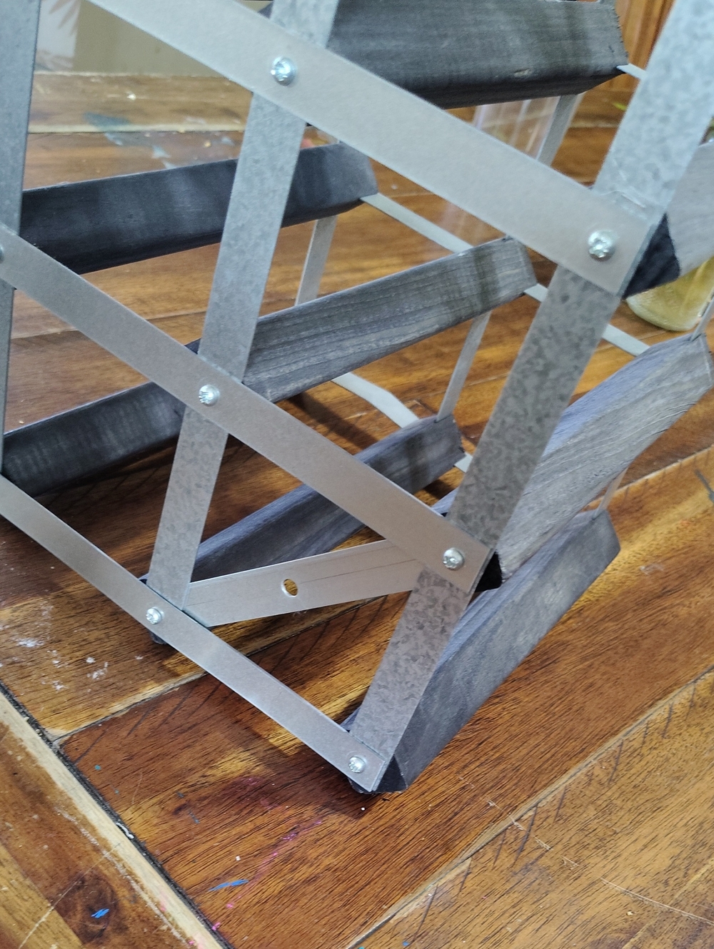 Large Rustic Black and Silver Wine Rack - Picture 5 of 6